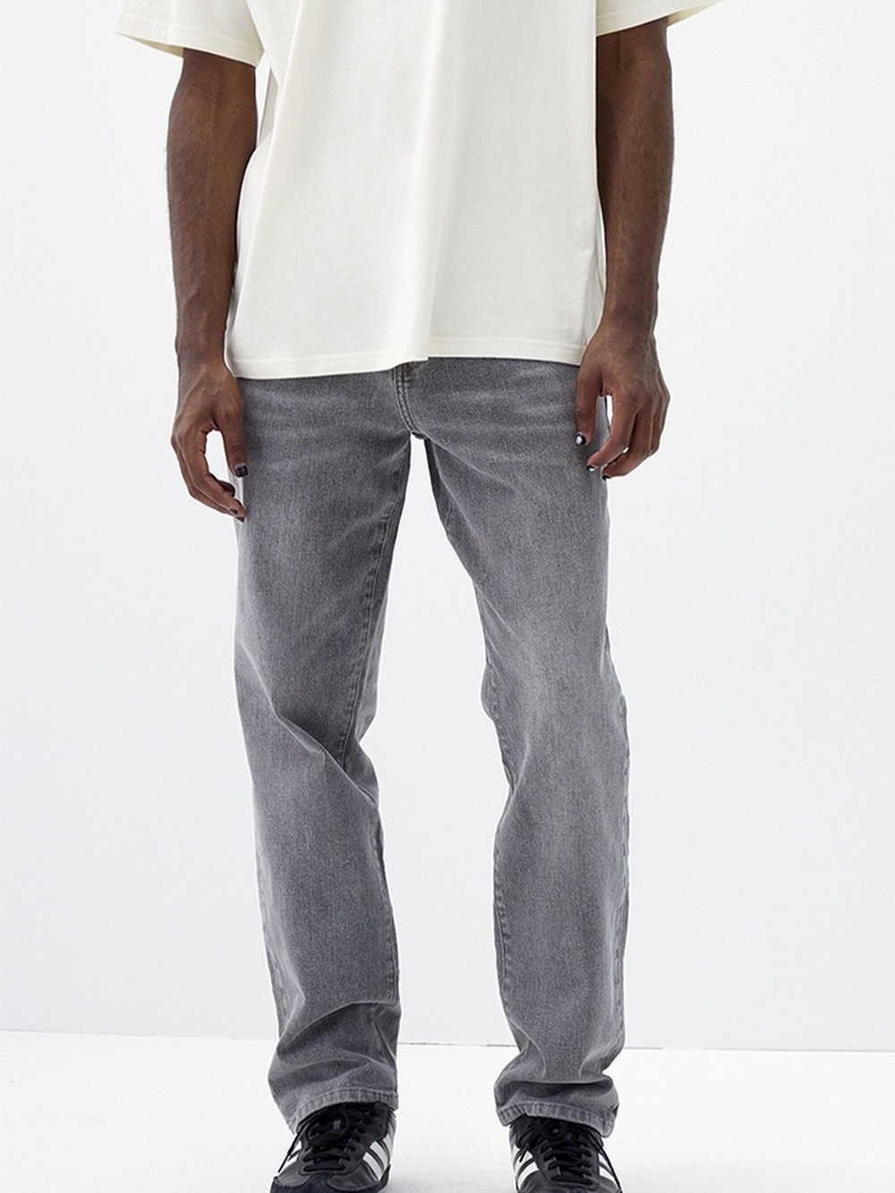 PacSun Men's Grey Straight Jeans - Washed Charcoal 29 X 30